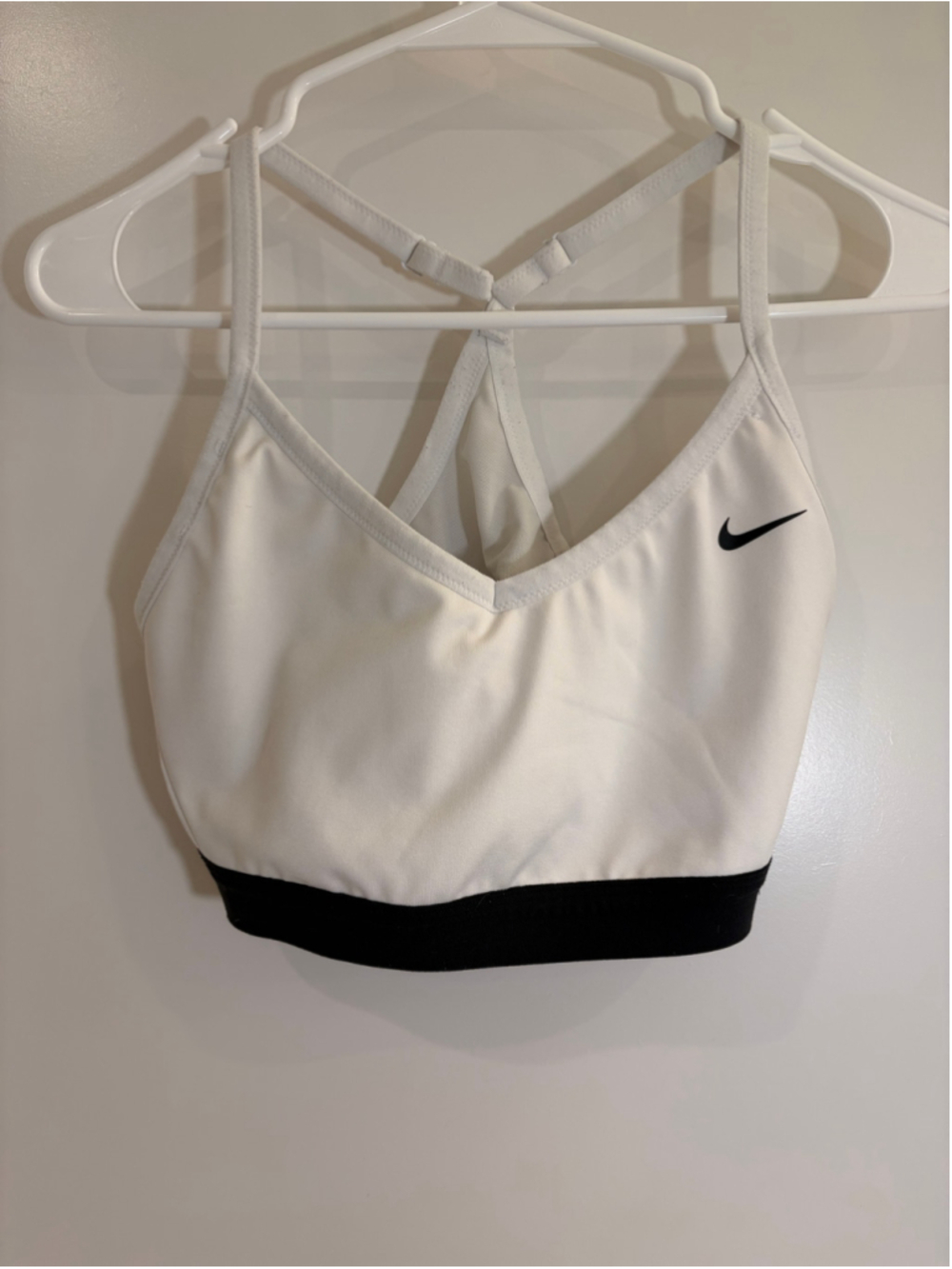 Nike Dri-FIT Indy Light Support Sports Bra White Contrast Strappy Women’s Large